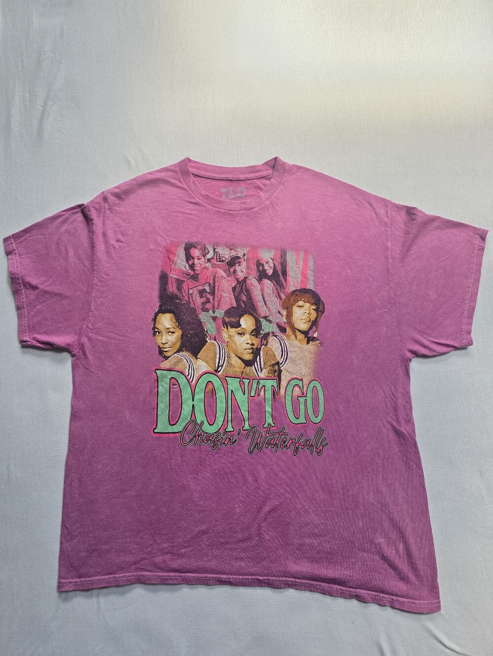 TLC Don't Go Chasin' Waterfalls Graphic Tee Pink XL Y2K